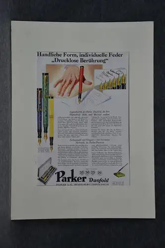 Druck, Werbung, Parker Duofold, Werbeplakat  ca. 1950