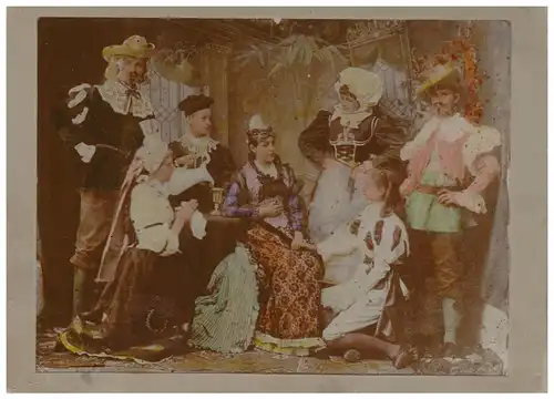 Fotografie,koloriert,ca.1880,Schauspieltruppe,Theater