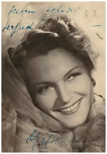 Fotografie,Original-Photo,Portait ,Olga Tschechowa,Autogramm u. Widmung,1951