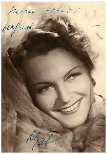 Fotografie,Original-Photo,Portait ,Olga Tschechowa,Autogramm u. Widmung,1951