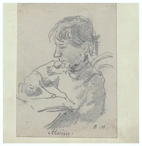 August Holmberg,Bleistiftzeichnung,Skizze,"Alwine"