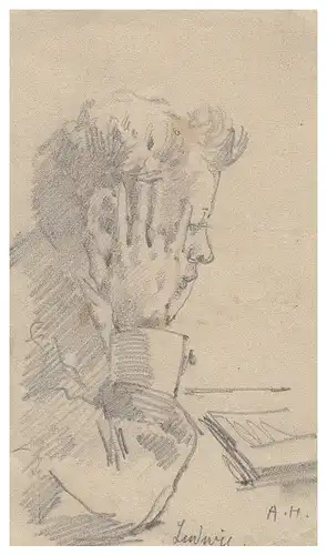 August Holmberg,Bleistiftzeichnung,Skizze,"Ludwig"