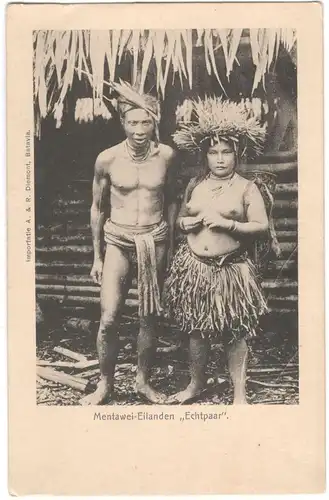 Sieben alte s/w Ansichtskarten ca. 1900 mit Darstellungen von Eingeborenen