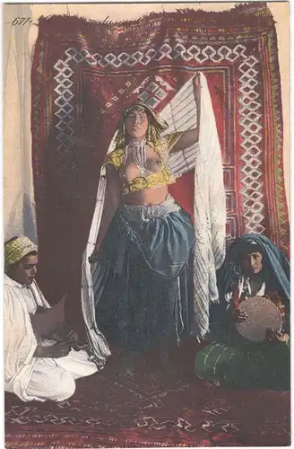3 erotische Ansichtskarten mit arabischen und nordafrikanischen Frauen ca. 1900