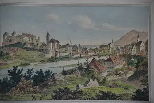 Stahlstich, koloriert, Füssen um 1840,Scheuchzer, Joh. Poppel scul.