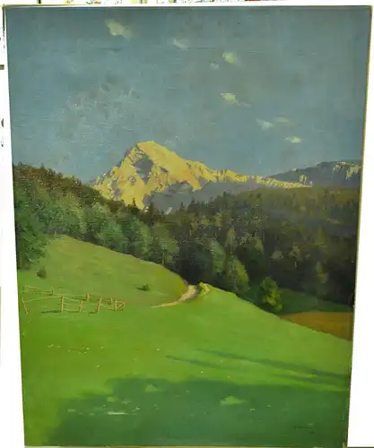 Gemälde,auf Leinwand,Gebirgslandschaft,1918,ohne Rahmen