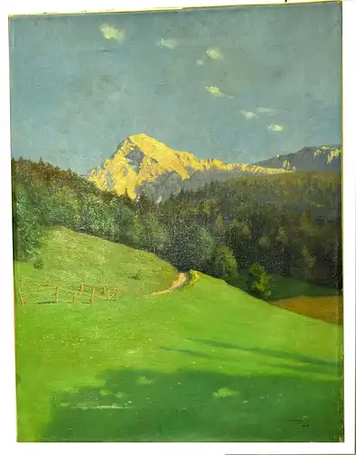 Gemälde,auf Leinwand,Gebirgslandschaft,1918,ohne Rahmen