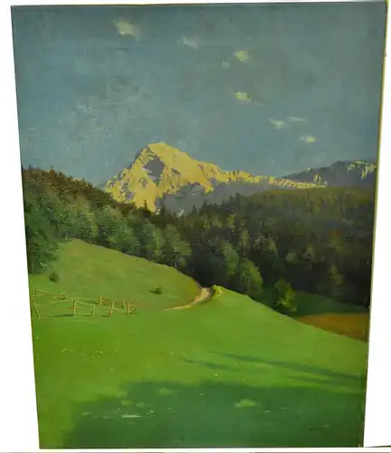 Gemälde,auf Leinwand,Gebirgslandschaft,1918,ohne Rahmen