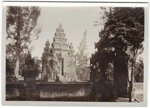 Original-Photographie Tempel auf Bali ca. 1910