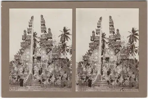 Original-3D/Stereophotographie Bila-Tempel auf Bali, 1913