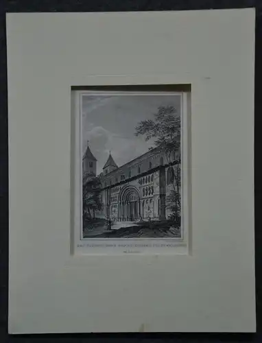 Stahlstich,Benedictinerstift St. Jacob, E. Rauch, G. Lang, Darmstadt