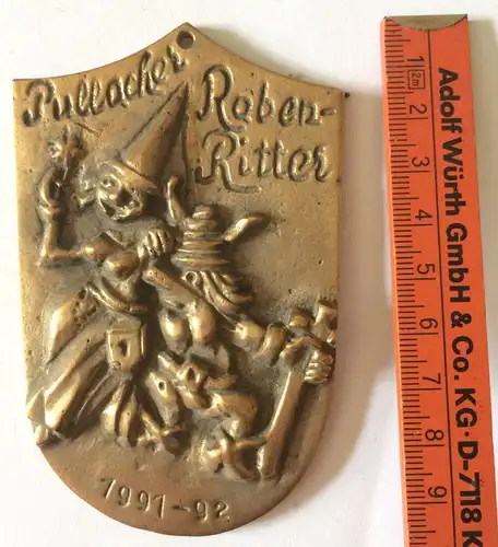 Pullacher Rabenritter – Faschingsorden/-plakette 1991-92 aus Bronzeguss