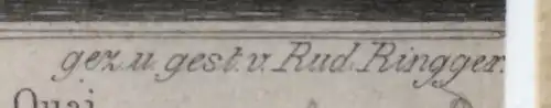 Kleiner Stahlstich „Luzern mit dem Quai“ von Rudolf Ringger