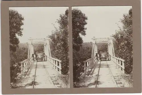 Original-3D/Stereophotographie Arbeiten für Eisenbahntrasse auf Bali, 1913