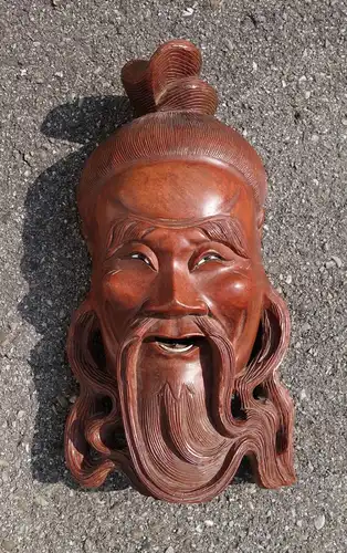 Wandmaske,Maske,asiatisch,Holz,rot