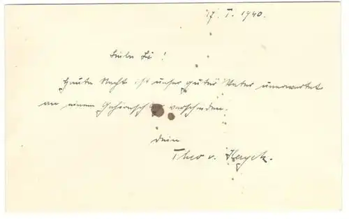 Sieben Original-Erinnerungsgegenstände an den Maler Hans von Hayek