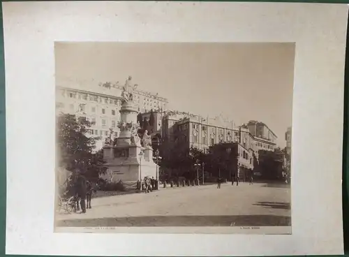 Photographie Genua – Kolumbus-Denkmal von Alfred Noack, ca. 1890