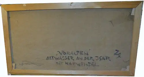 Ölbild auf Leinwand,Voralpen,Altwasser an der Isar,Sign. Adolf Böck , Tegernsee