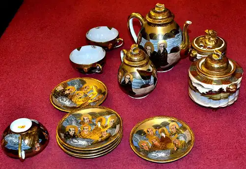 Japanisches Tee-Geschirr,vergoldet und handbemalt