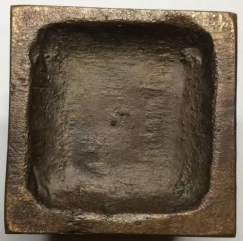 Kerzenständer aus Bronze in Würfelform, 1960er Jahre, Monogramm M.H.