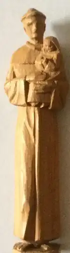 Zwei kleine holzgeschnitzte Figuren, Heiligenfiguren oder Mönche