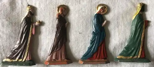 17 Krippenfiguren aus Blei, bemalt