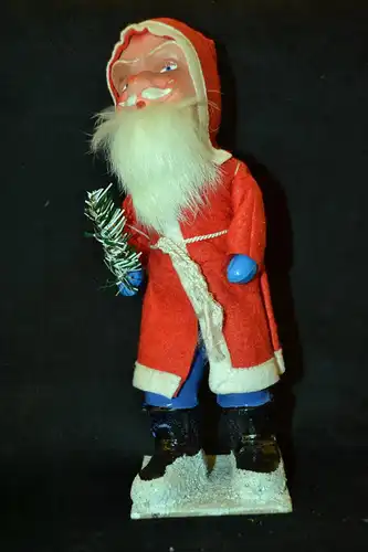 Nikolaus Figur,Kunststoff, Mitte 20. Jhdt. roter Mantel,blaue Handschuhe,20 cm