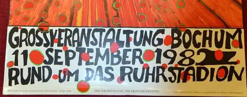 Plakat,Künstler für den Frieden, Hundertwasser,1982