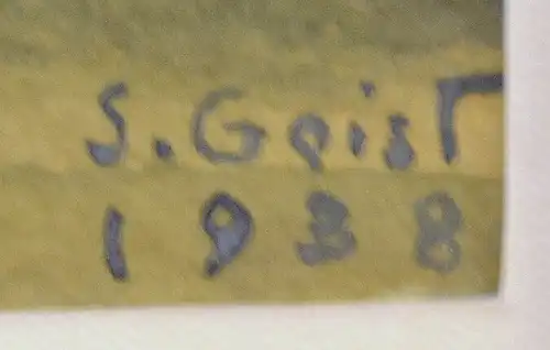 Aquarell,Sign. S.Geist,1938,Voralpenlandschaft