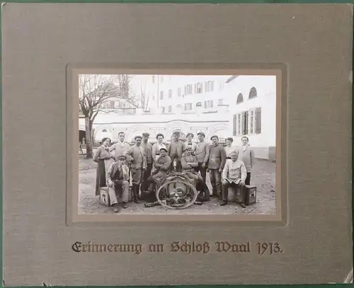 Original-Photographie „Erinnerung an Schloß Waal 1913 .“