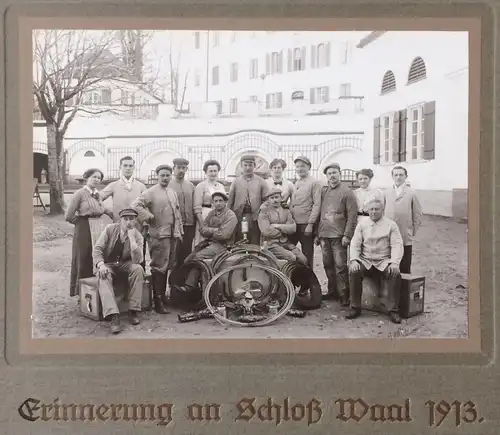 Original-Photographie „Erinnerung an Schloß Waal 1913 .“