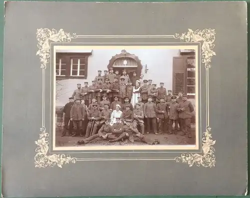 Original-Photographie Gruppenphoto mit Soldaten, ca. 1910