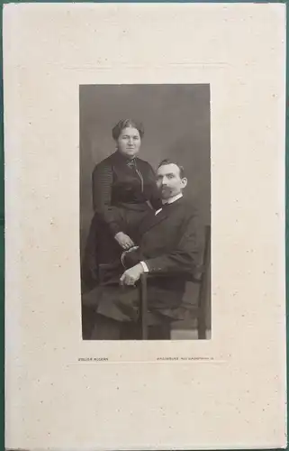 Original-Photographie Doppelportrait eines Paares im mittleren Alter, ca. 1890