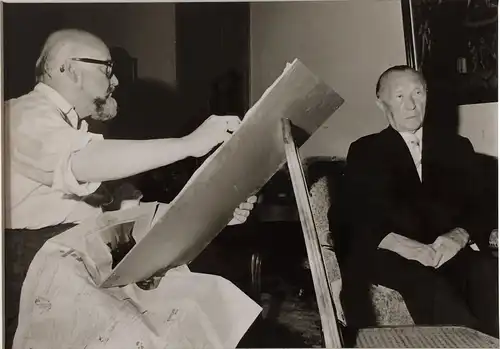 Original-Pressephoto Konrad Adenauer, portraitiert von Hans Jürgen Kallmann