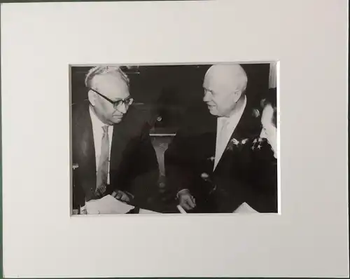 Original-Pressephoto Nikita Chruschtschow + Erich Ollenhauer