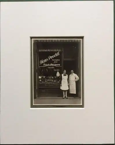 Original-Photographie Geschäfts für Fleisch- und Wurstwaren  Hans Prechtl, 1926