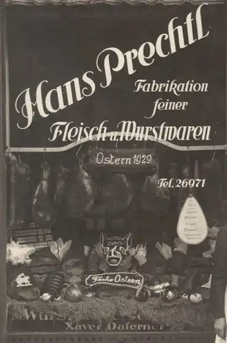 Original-Photographie Geschäfts für Fleisch- und Wurstwaren  Hans Prechtl, 1926
