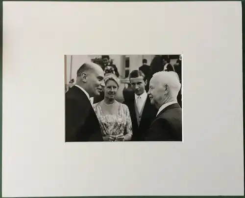 Original-Photographie Heinrich Lübke im Passepartout, 1960er Jahre