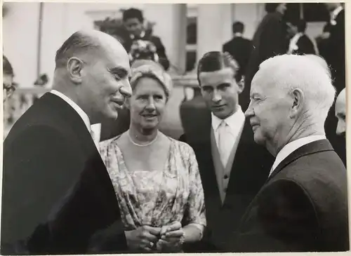 Original-Photographie Heinrich Lübke im Passepartout, 1960er Jahre