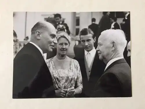 Original-Photographie Heinrich Lübke im Passepartout, 1960er Jahre