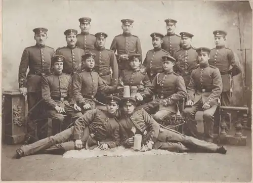 Alte Photographie „Zur Erinnerung an unsere Dienstzeit“, Kgl. Infanterie Regim.