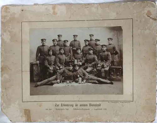 Alte Photographie „Zur Erinnerung an unsere Dienstzeit“, Kgl. Infanterie Regim.