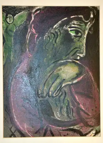 Marc Chagall  Farblithographie ""Job Desper (Job in Despair), von Marc Chagall