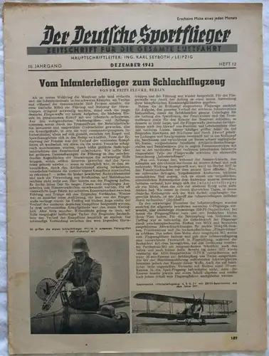 Der Deutsche Sportflieger - 10 Hefte des Jahrgangs 1943