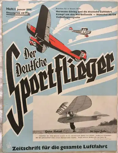 Der Deutsche Sportflieger - 8 Hefte des Jahrgangs 1938