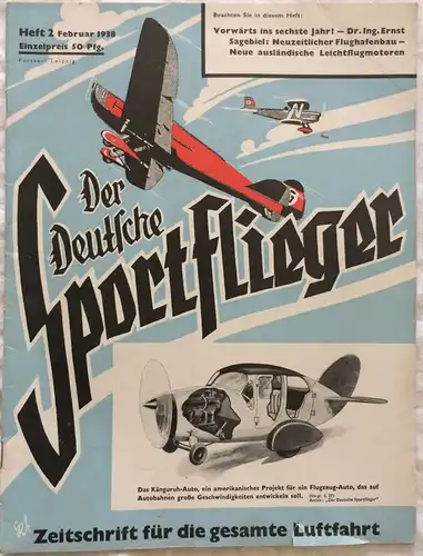 Der Deutsche Sportflieger - 8 Hefte des Jahrgangs 1938