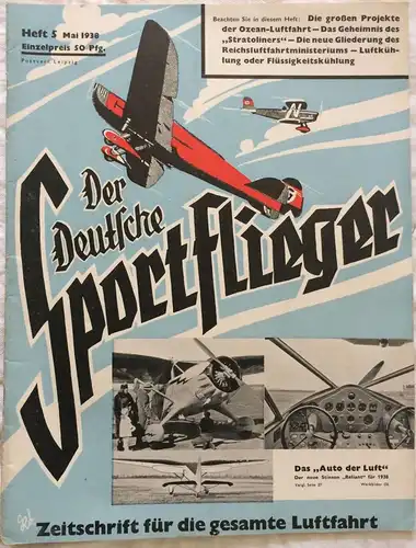 Der Deutsche Sportflieger - 8 Hefte des Jahrgangs 1938