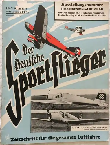 Der Deutsche Sportflieger - 8 Hefte des Jahrgangs 1938