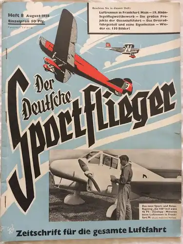 Der Deutsche Sportflieger - 8 Hefte des Jahrgangs 1938