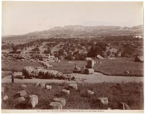 GIRGENTI - Zwei sehr alte Photographien historischer Stätten, Ed. Alinari